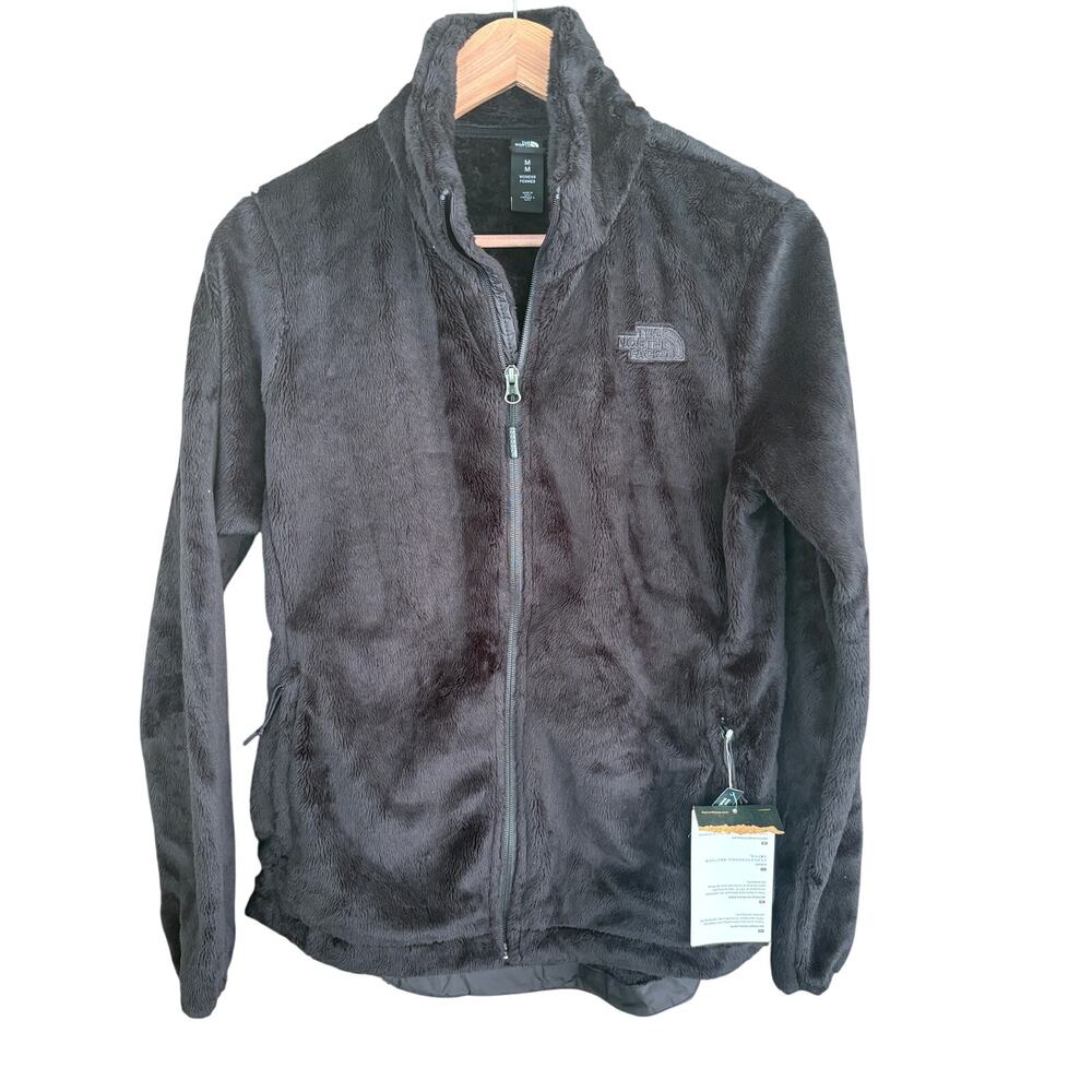 North Face Womens Oso Jacket M Black TNF Zip Up Fleece Outdoors Camp Hike
